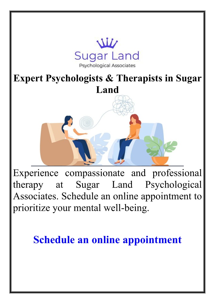 expert psychologists therapists in sugar land n.w