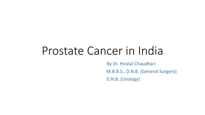 Prostate Cancer in India