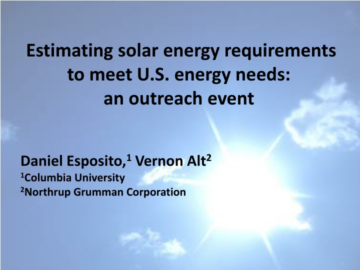 Solar Energy to Meet U.S. Energy Needs