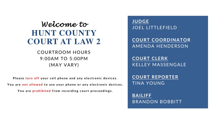 Jury Qualifications and Exemptions in Hunt County Court at Law 2