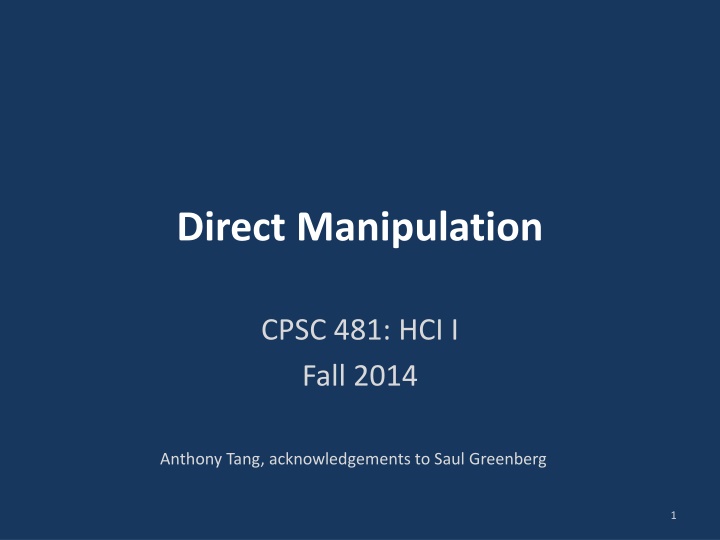 Direct Manipulation in HCI