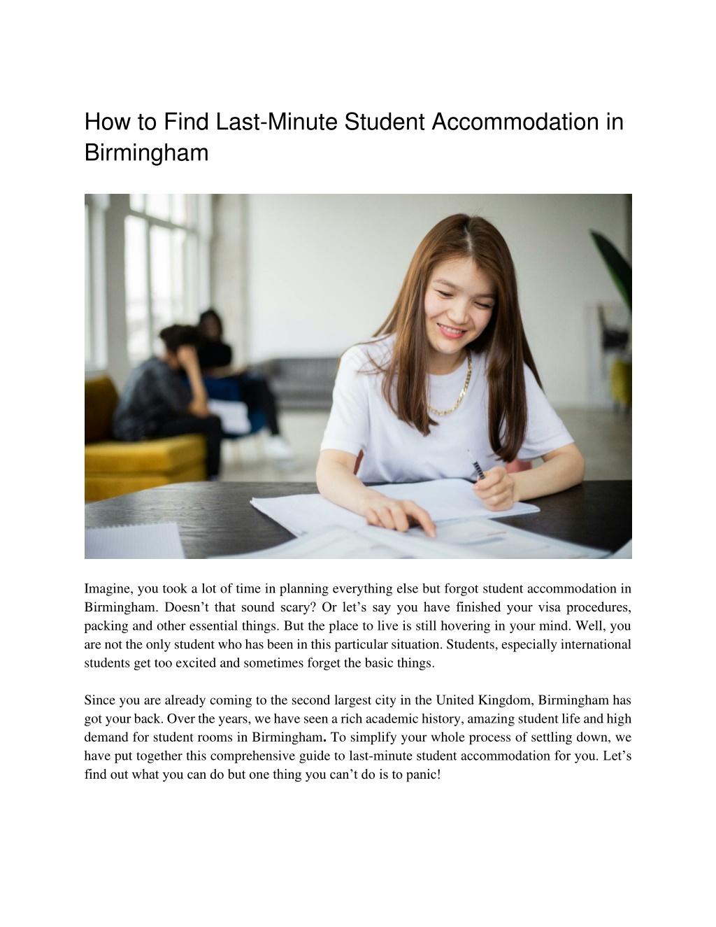 how to find last minute student accommodation l.w