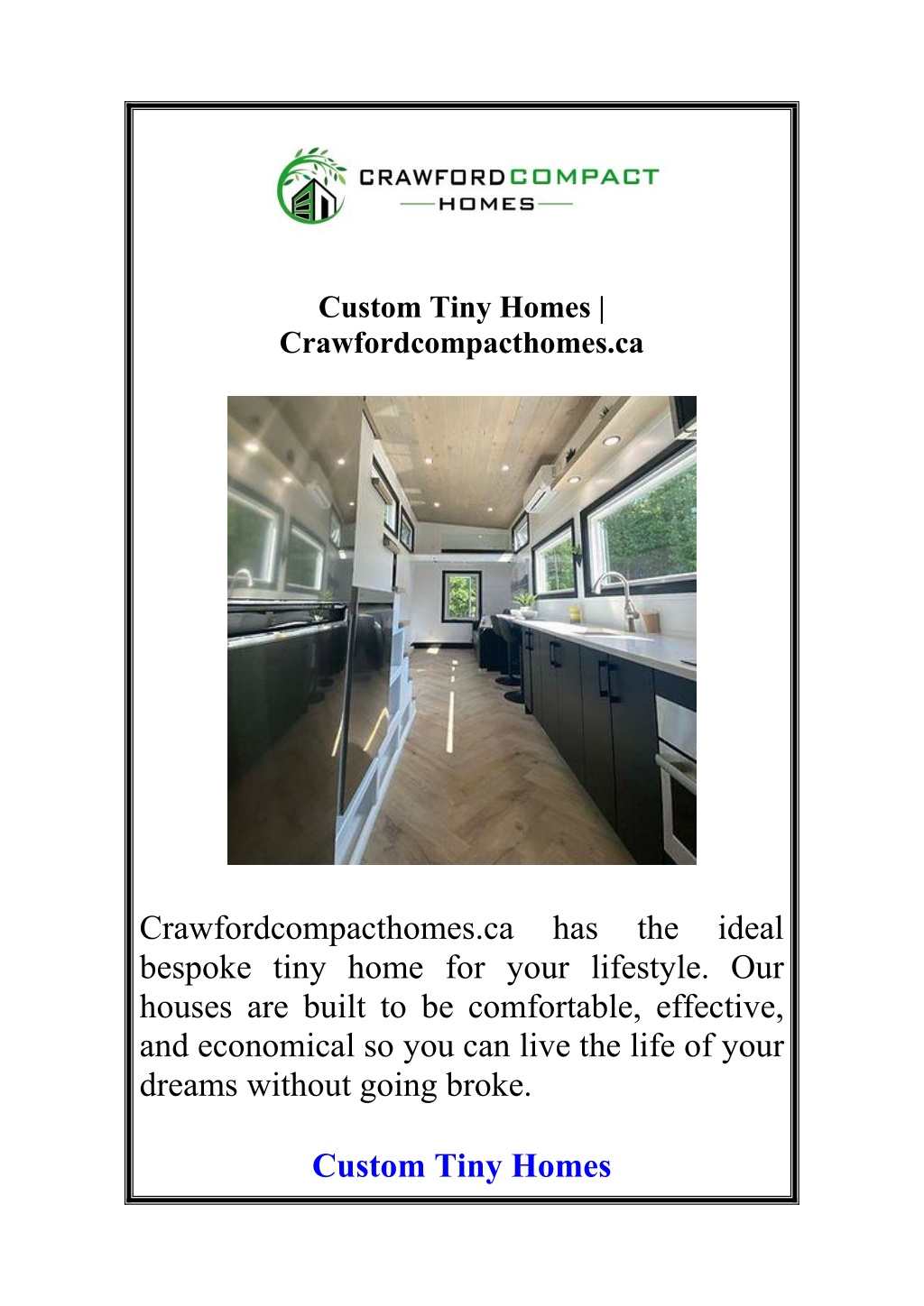 custom tiny homes crawfordcompacthomes ca l.w