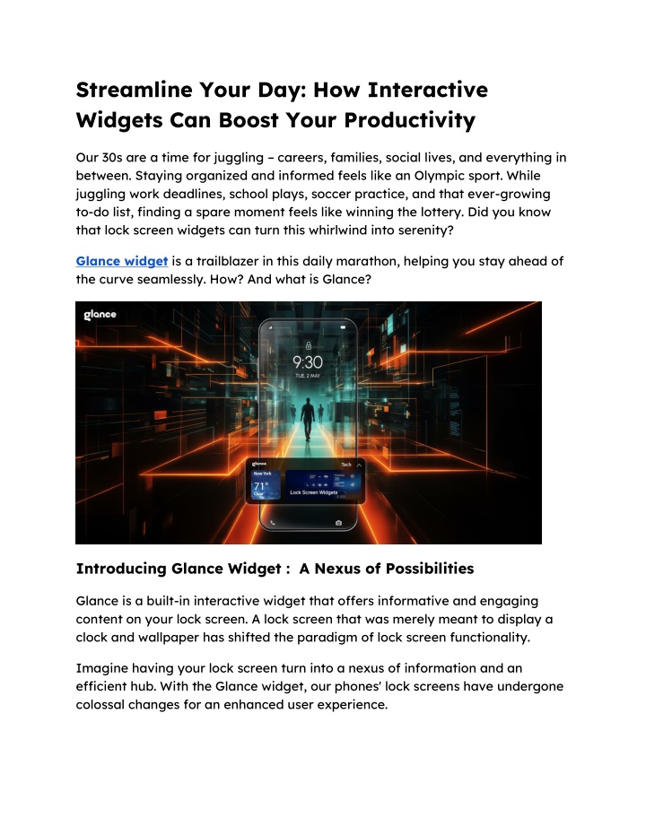 streamline your day how interactive widgets n.w