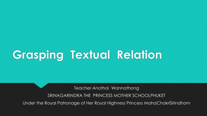 Textual Relations in Language Teaching