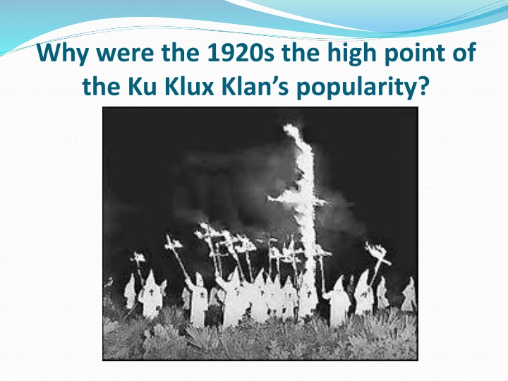 Societal Divisions and Racial Tensions in 1920s America