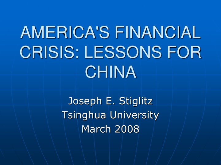 Lessons from America's Financial Crisis for China
