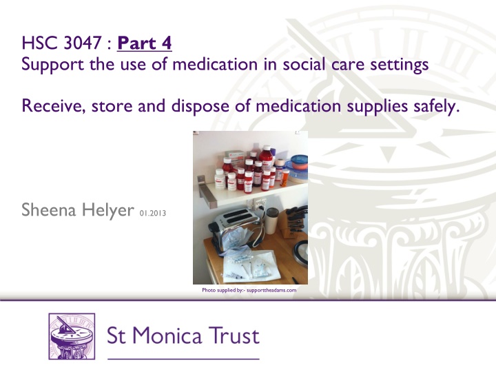 Safe Medication Handling in Social Care Settings