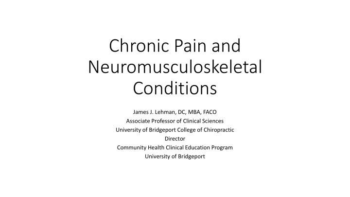 Chronic Pain: A Comprehensive Overview