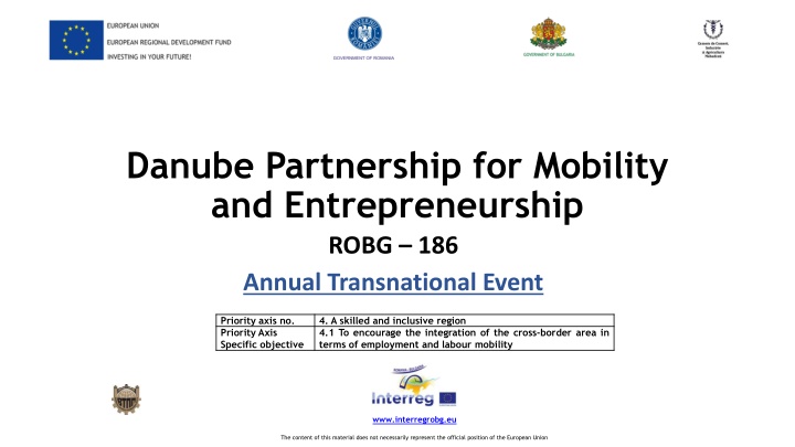 Danube Partnership for Mobility and Entrepreneurship - Annual Transnational Event