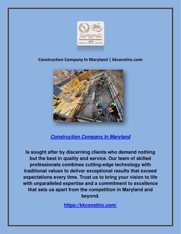 construction company in maryland kkconstinc com n.w