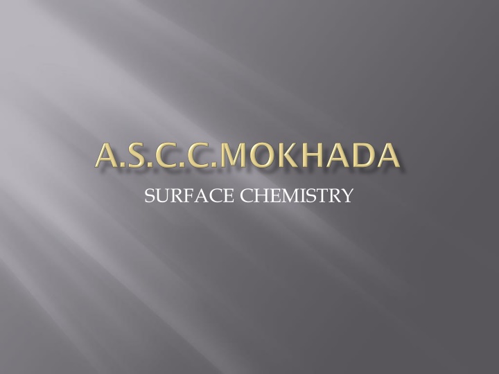 Surface Chemistry and Adsorption Phenomena