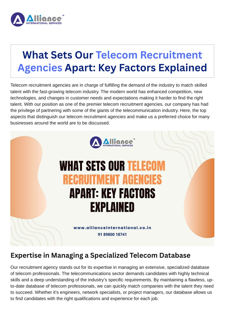 what sets our telecom recruitment agencies apart n.w