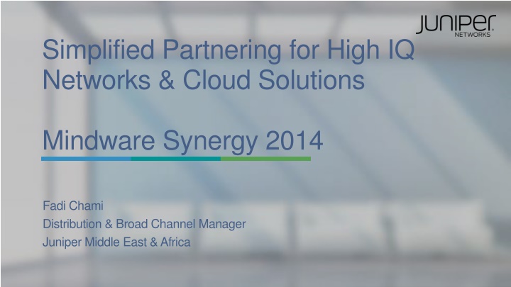 Cloud Solutions and Partnering Strategies for High IQ Networks