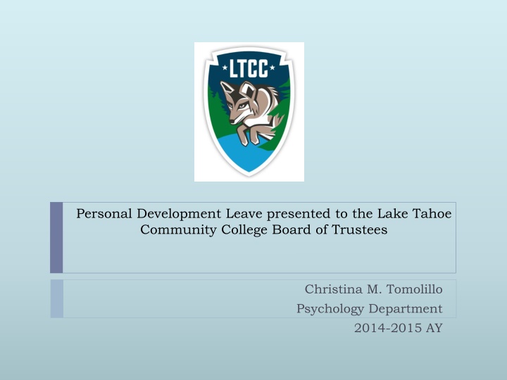 Evolution of the Psychology Department at Lake Tahoe Community College