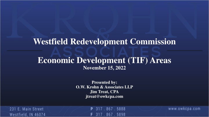 Westfield Redevelopment Commission Economic Development Areas Overview