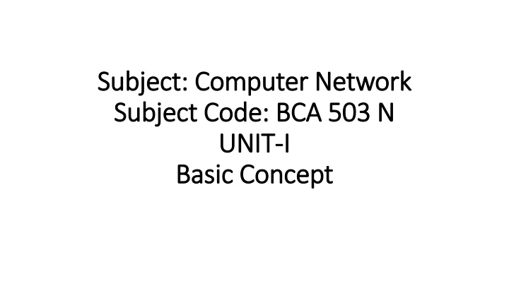 Data Communication in Computer Networks