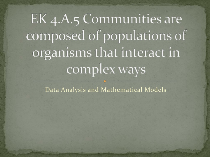 Population Interactions in Communities