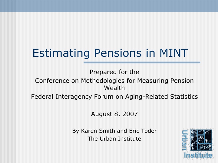 Estimating Pensions in MINT: Data Sources and Projections