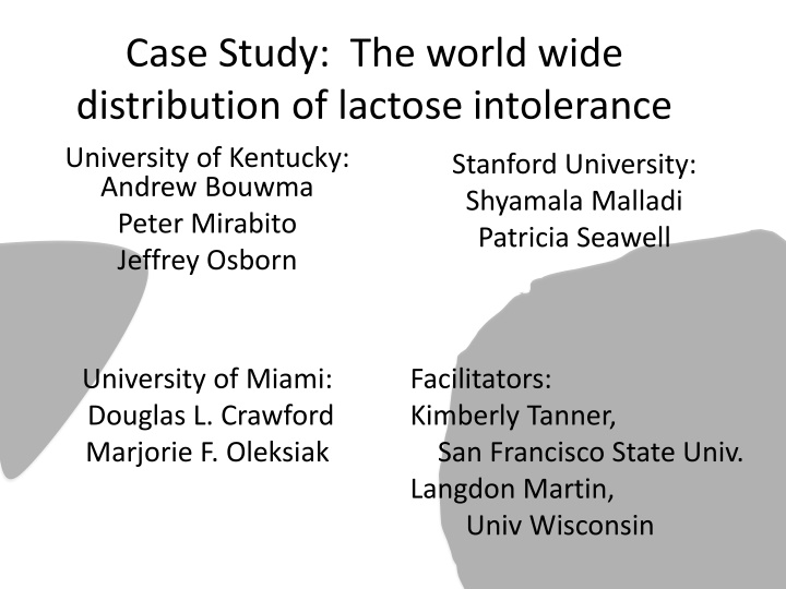 Genetic Mechanisms and Lactose Intolerance Distribution