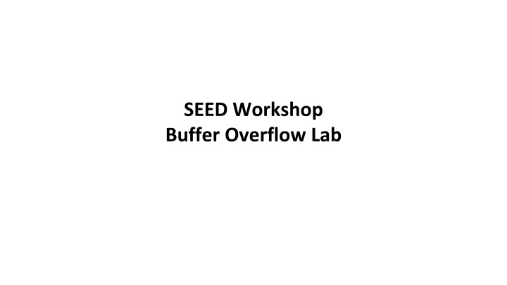 Buffer Overflow in Stack: SEED Workshop Lab