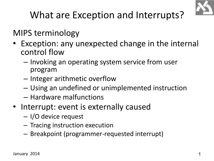 Exception Handling and Interrupts in MIPS Architectures