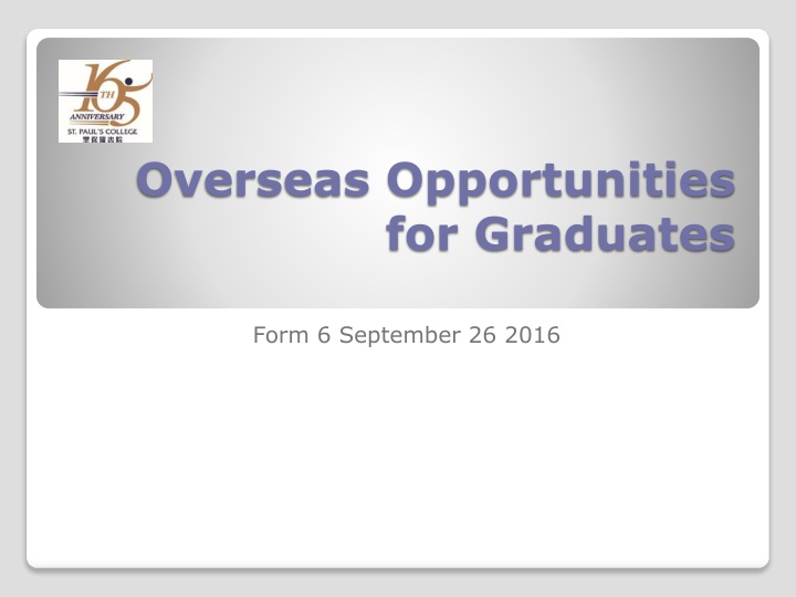 Overseas Opportunities for Graduates - Application Process Guide