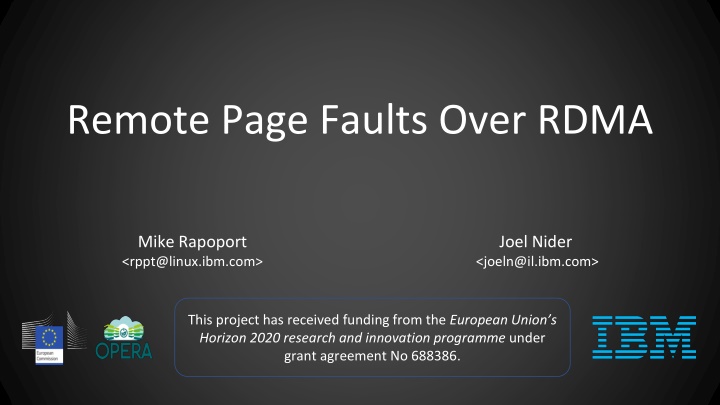 Remote Page Faults Over RDMA - Solving Memory Registration Issues