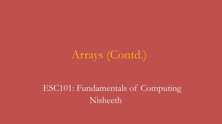 Arrays in Computer Programming
