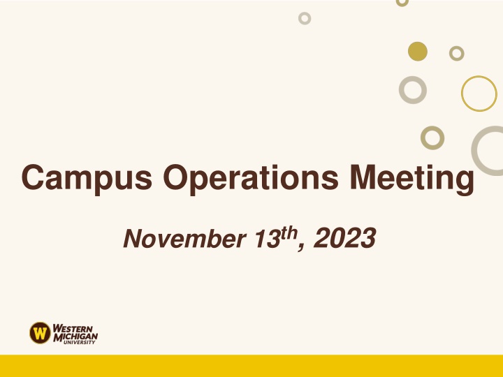 Campus Operations Meeting Highlights: November 13th, 2023