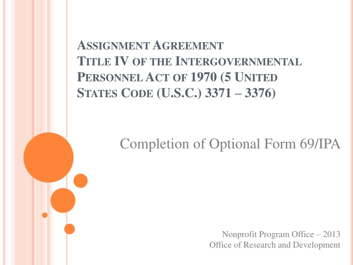 Intergovernmental Personnel Act Assignment Agreement Completion