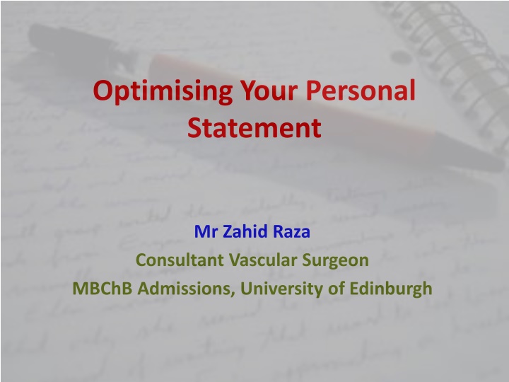 Optimizing Your Personal Statement for Medical School Applications