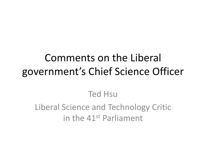 Role of the Chief Science Officer in Government Decision-Making