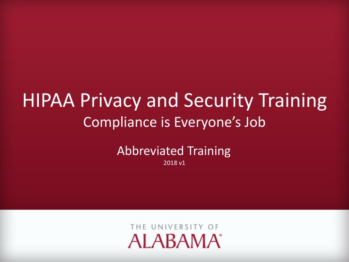 HIPAA Compliance at University of Alabama