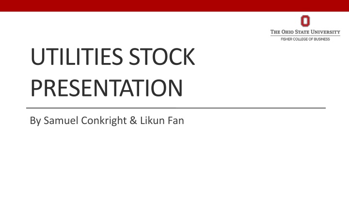 Overview of Utilities Stock Presentation in the Energy Sector