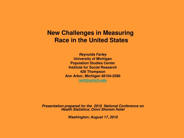 Challenges in Measuring Race Trends
