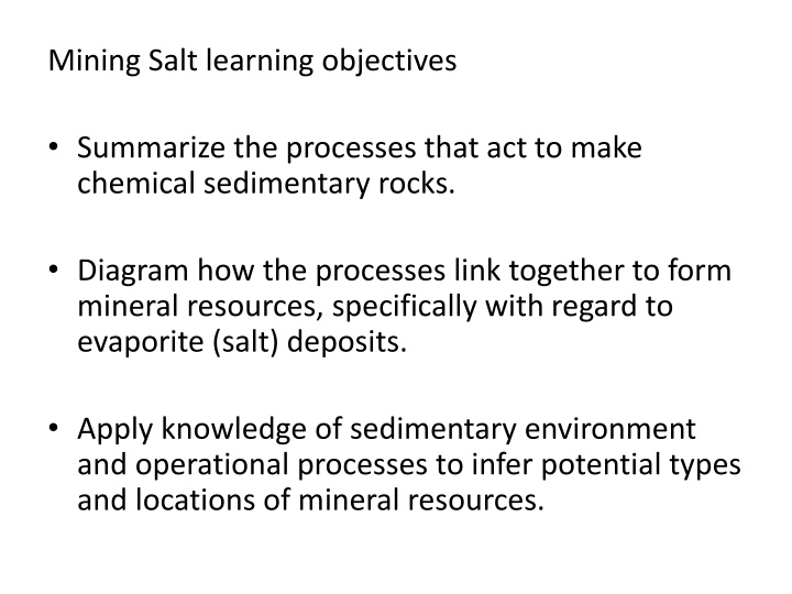 Formation of Salt Deposits: Processes and Mineral Resources