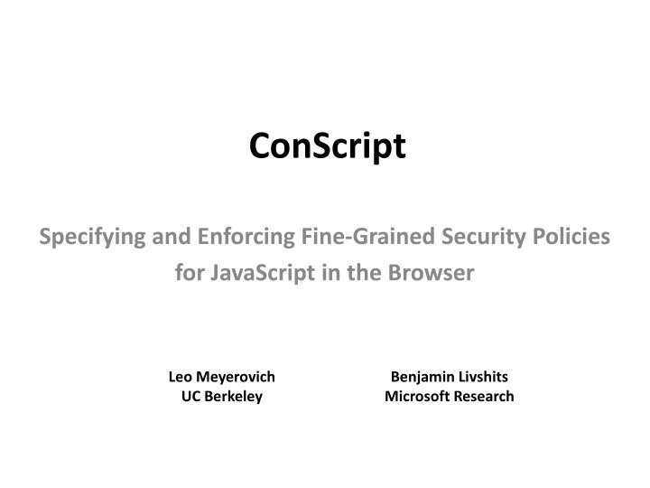 Enhancing JavaScript Security with ConScript Approach