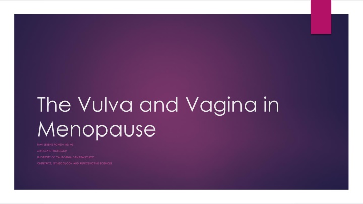 Vaginal Symptoms in Menopause and Barriers to Treatment