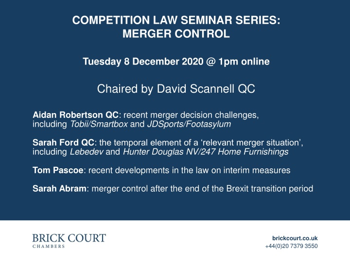 Recent Challenges in Merger Control: Seminar Series Highlights