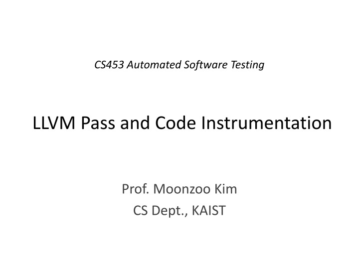 Automated Software Testing with LLVM Pass and Code Instrumentation