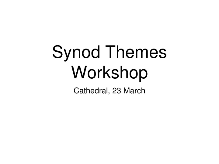 Synod Themes Workshop Cathedral - Insightful Discussions on Archdiocesan Renewal