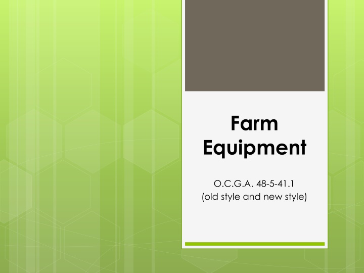 Farm Equipment Leasing and Tax Exemptions in O.C.G.A. 48-5-41.1
