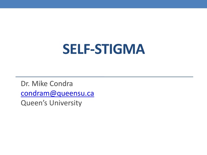 Addressing Self-Stigma in Mental Health