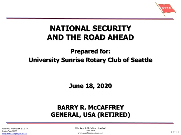 National Security Challenges and the Road Ahead