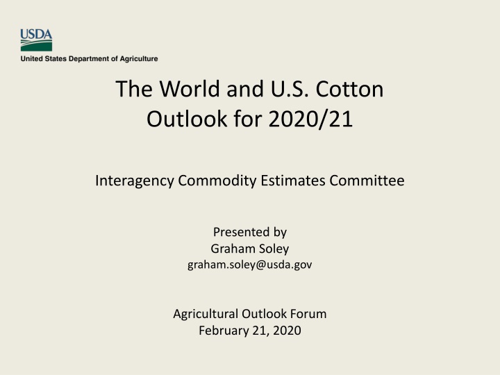 Global Cotton Outlook and Trends for 2020/21