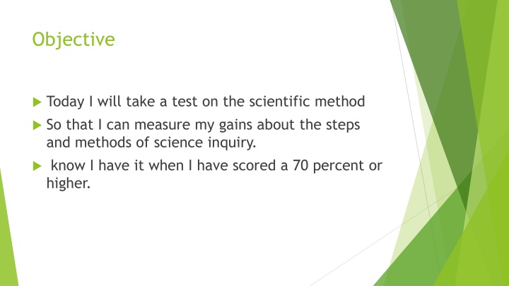 Science Inquiry Test and Activities Summary