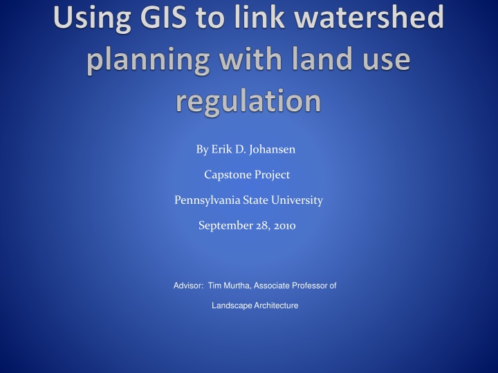 Sustainable Watershed Planning in Stevens County, Washington