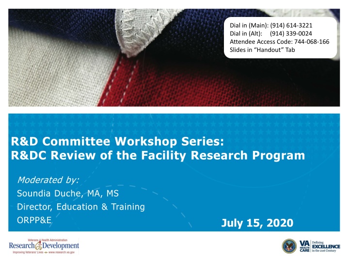 Effective Operation of Facility Research Program Review