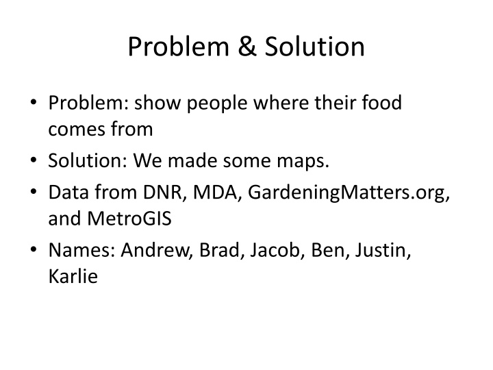 Minnesota's Food Sources Through Interactive Maps